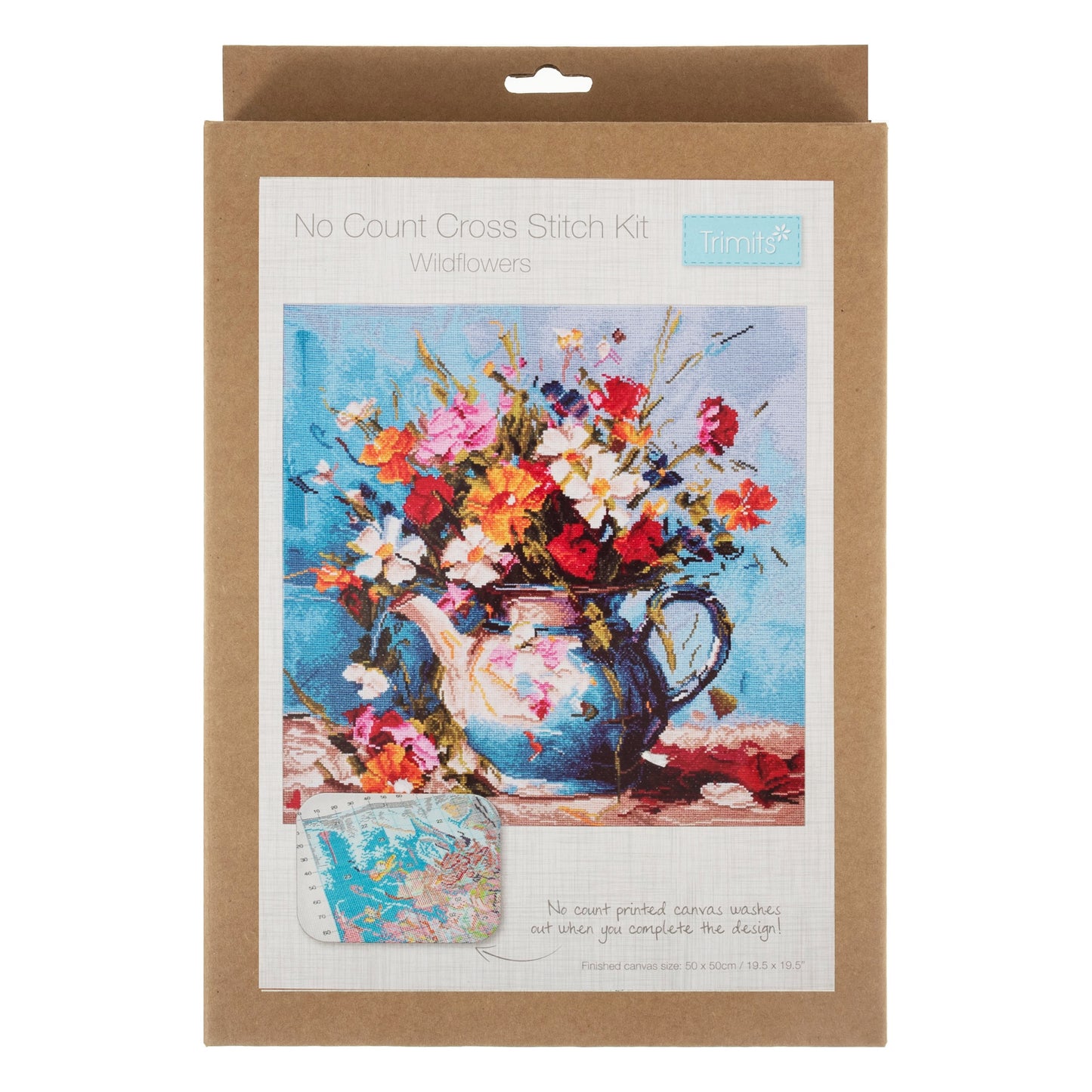 Printed Cross Stitch Kit Extra Large - Wildflowers