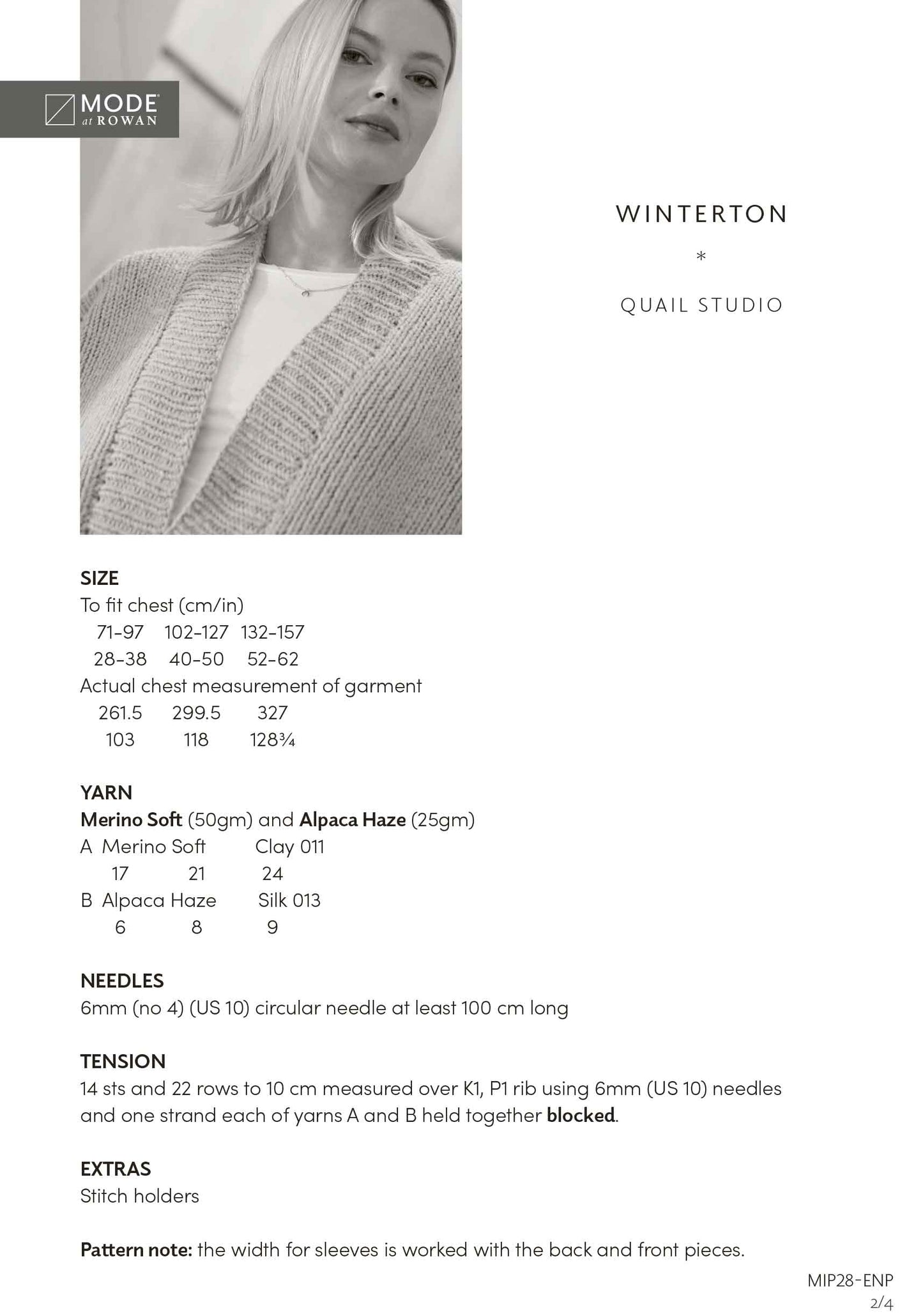 Mode at Rowan Pattern - Winterton