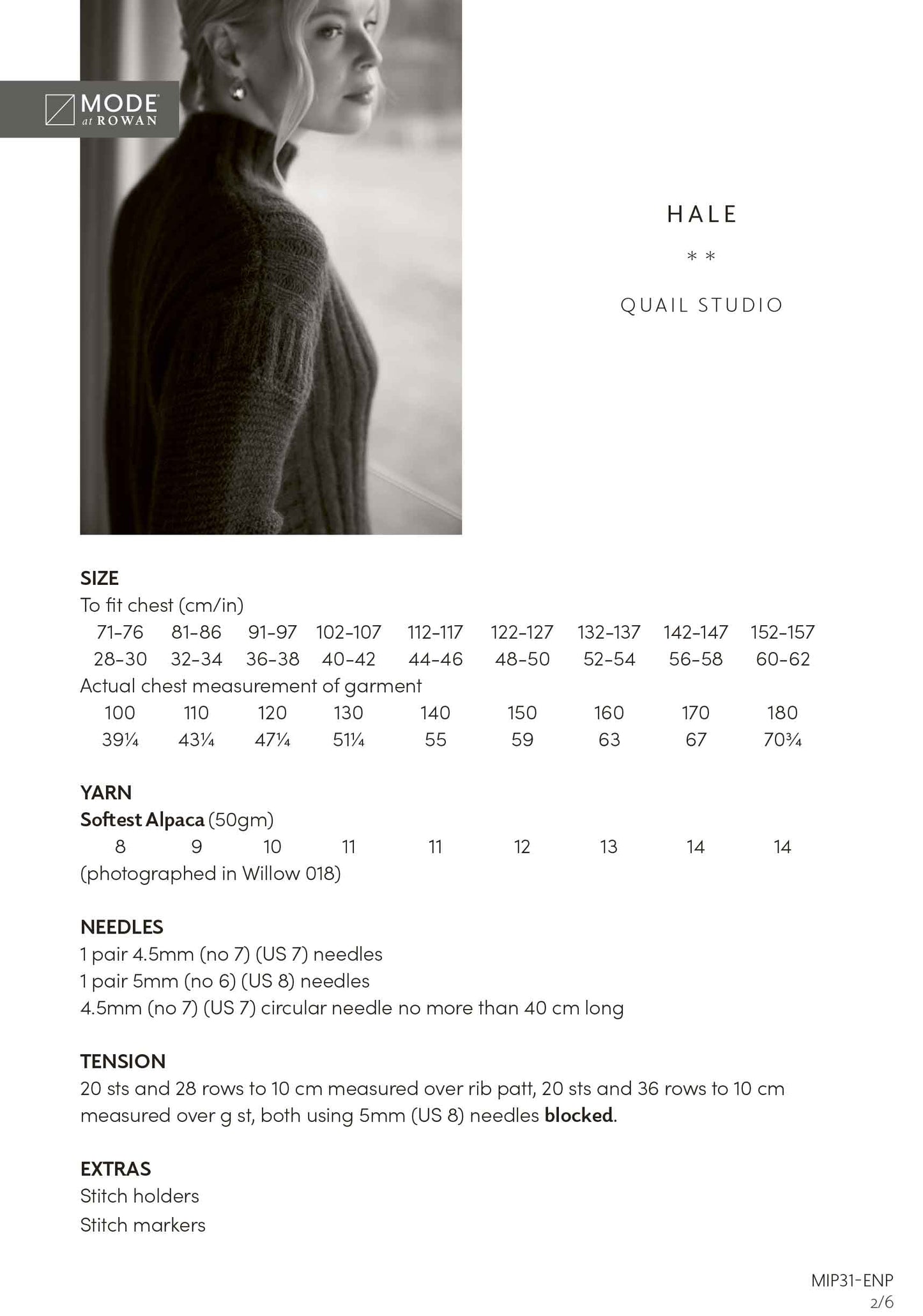 Mode at Rowan Pattern - Hale