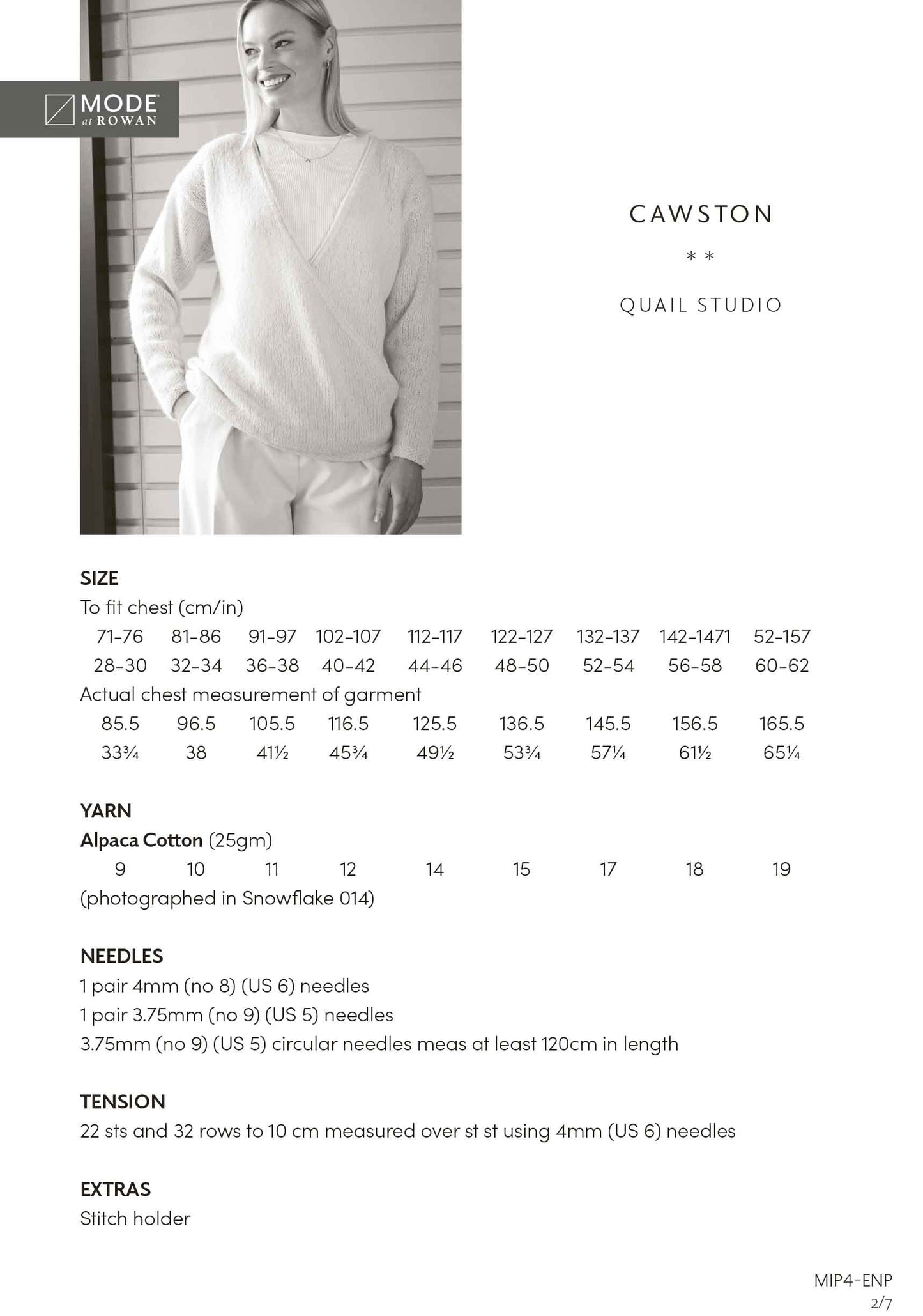 Mode at Rowan Pattern - Cawston