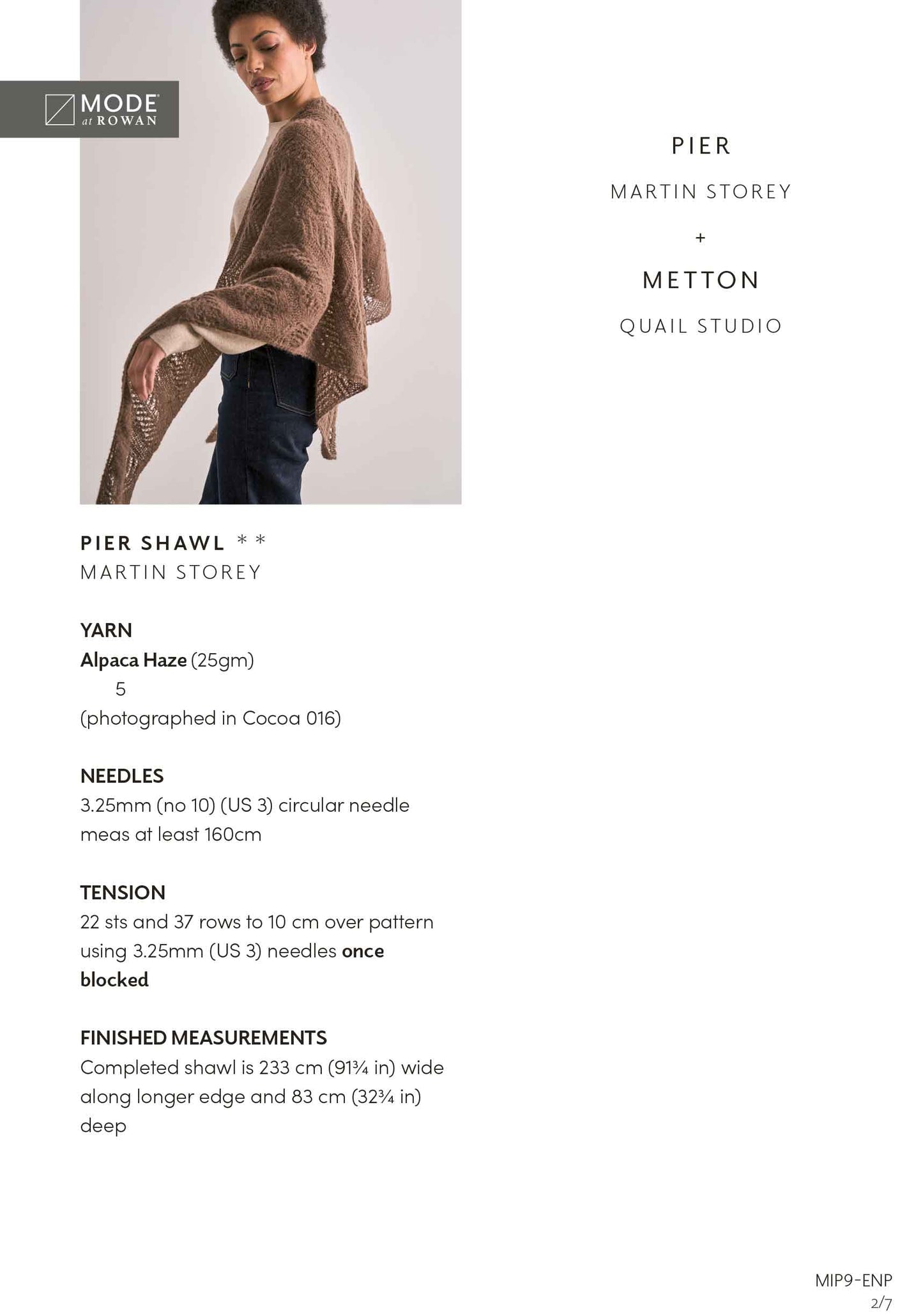 Mode at Rowan Pattern - Pier + Metton