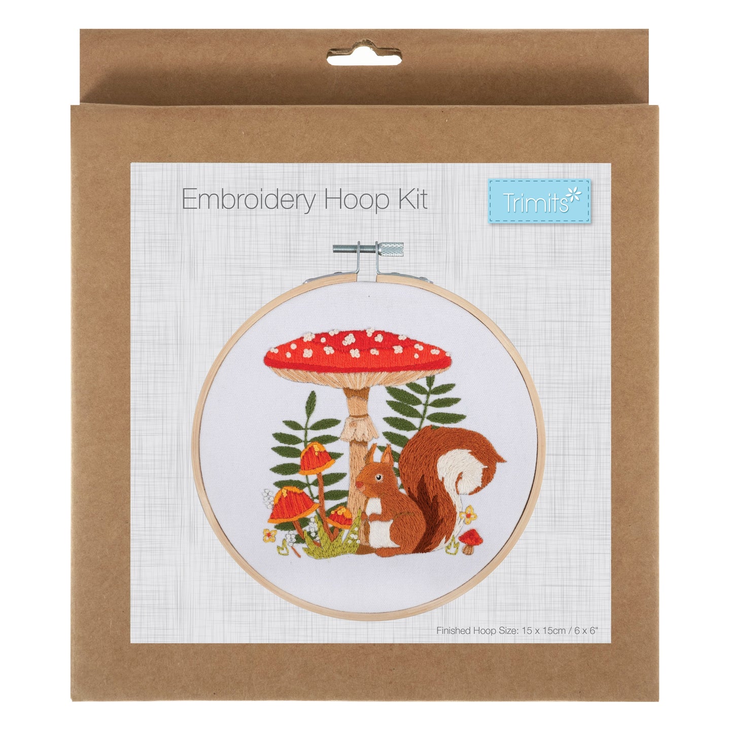 Embroidery Kit with Hoop - Toadstool Squirrel