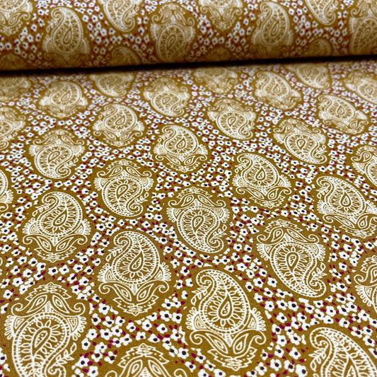Viscose - Paisley Mustard