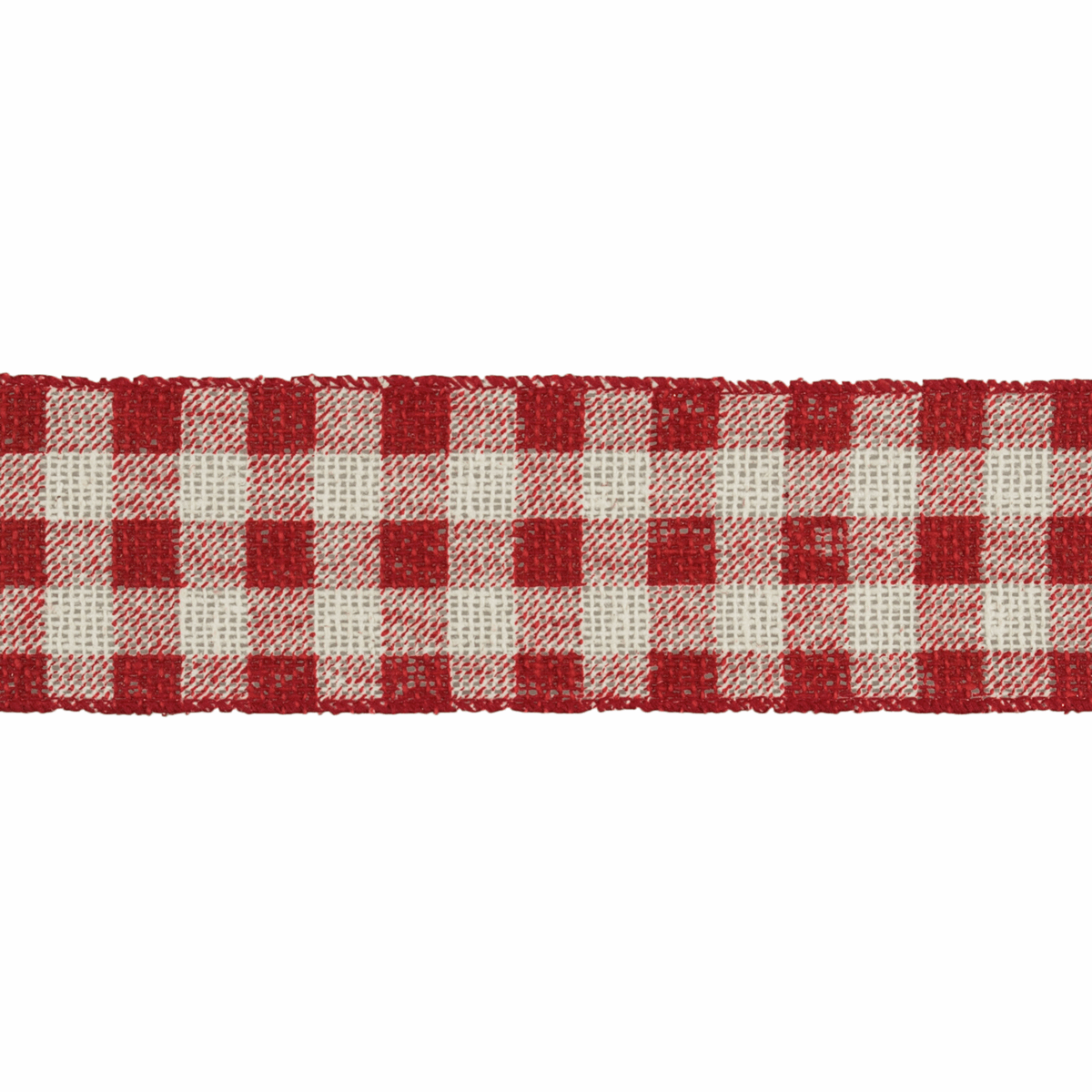 Premium Wire Edge Ribbon 63mm - Red Check