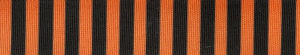 Orange/Black Witches Stripe Ribbon 15mm