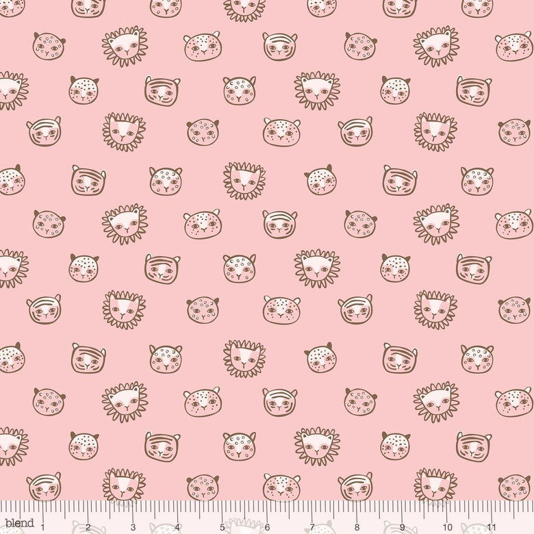 Blend - Lions and Tigers and More! Feline Faces Pink