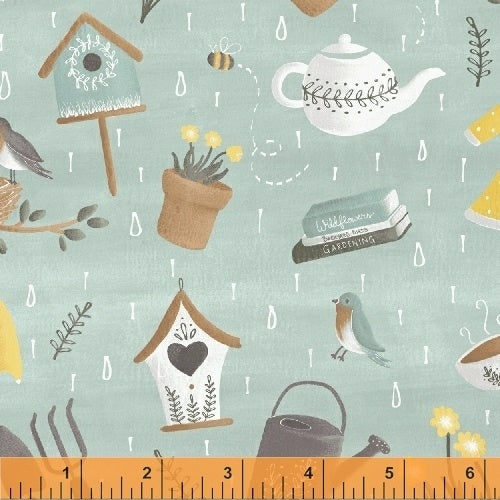Windham Fabrics - Smitten with Spring Duck Egg