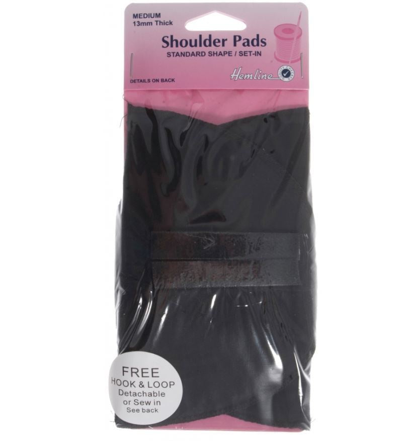 Hemline - Shoulder Pads: Standard Set-In - Black, Medium