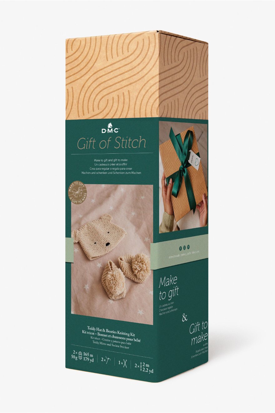 DMC Gift of Stitch - Teddy Hat and Booties Knitting Kit