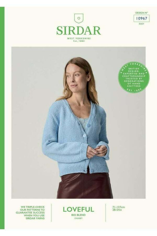 Sirdar 10967 Loveful Chunky Stem V Neck Cardigan
