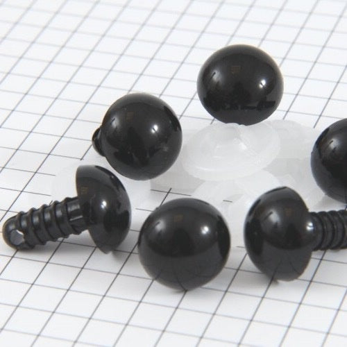 Trimits - Solid Black Safety Eyes 15mm