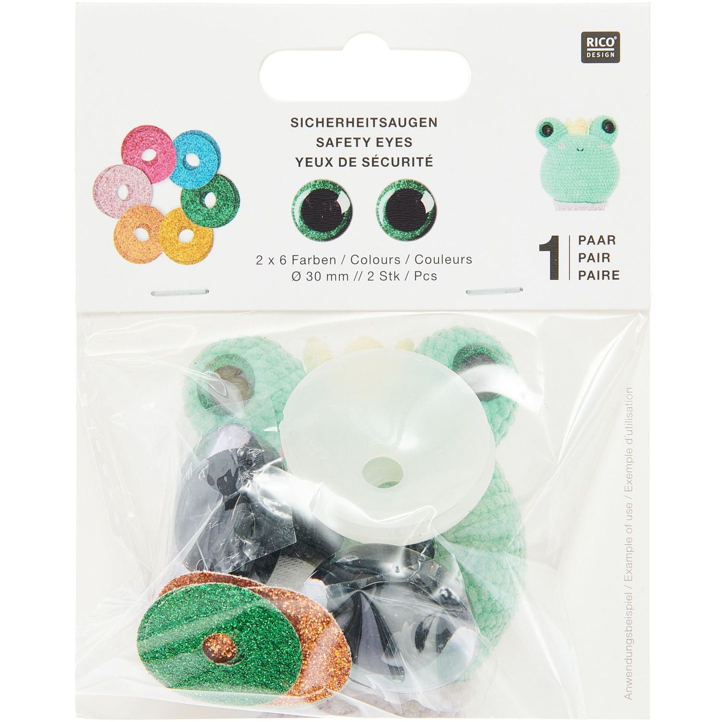 Rico 30mm Safety Eye Pair - Glitter