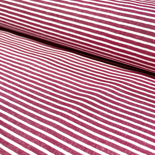 Cotton Stripe - Raspberry