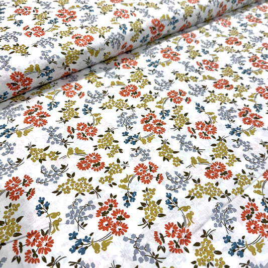 Cotton Poplin - Flowers and Birds