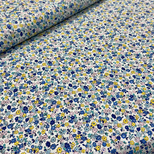 Cotton Poplin - Blue Ditsy