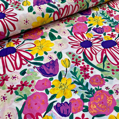 Sew Cool Cotton Poplin - Water Colour Floral