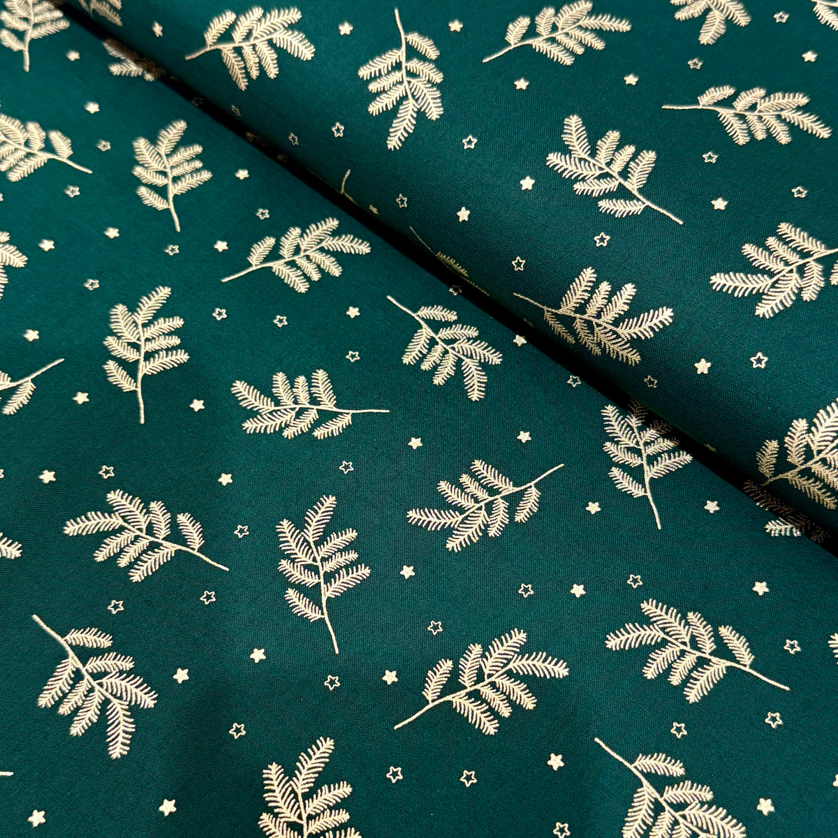 100% Cotton - Golden Twigs and Stars