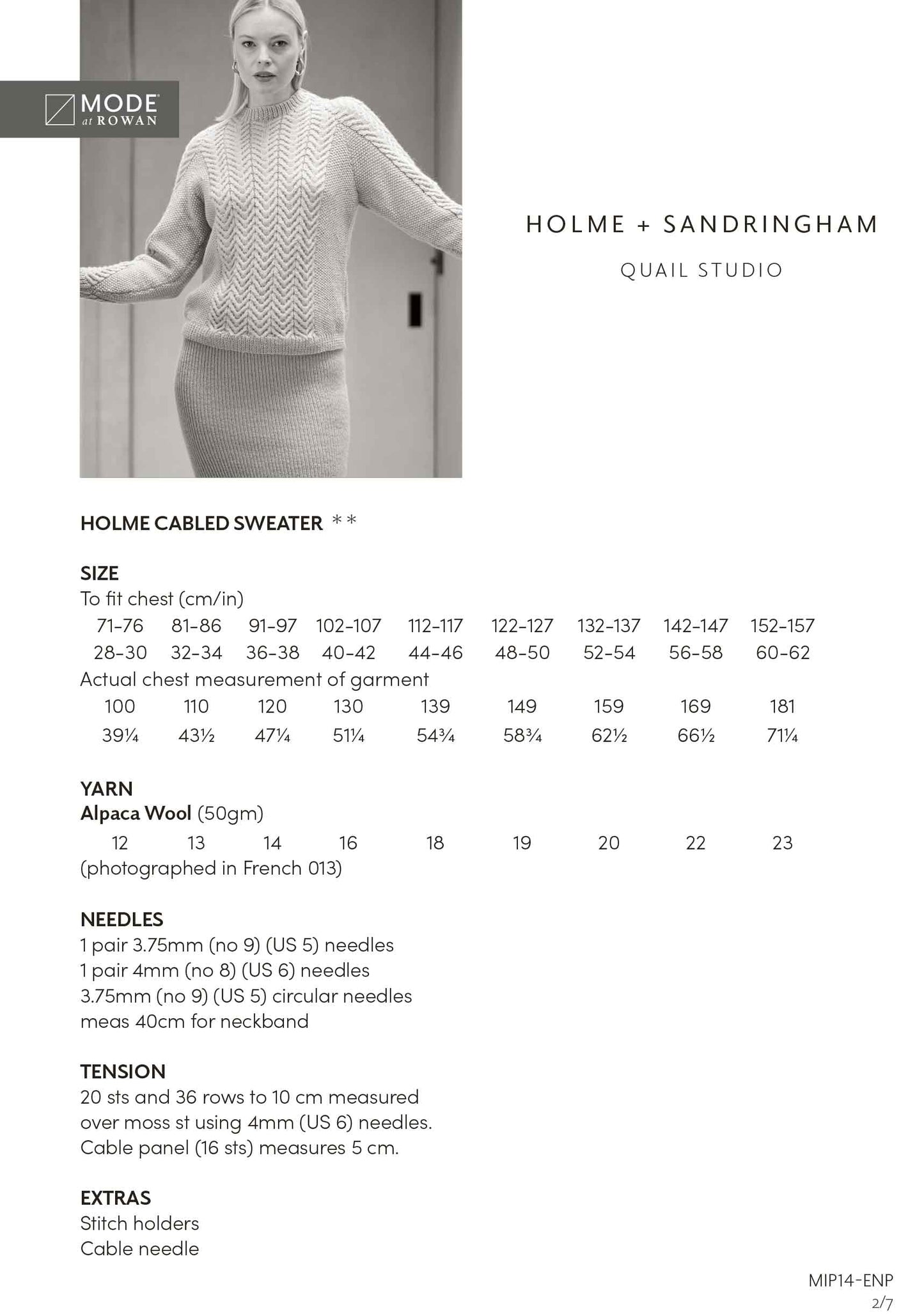 Mode at Rowan Pattern - Holme + Sandringham