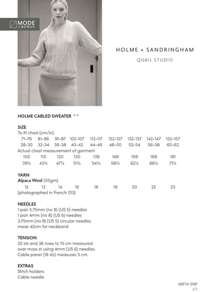 Mode at Rowan Pattern - Holme + Sandringham