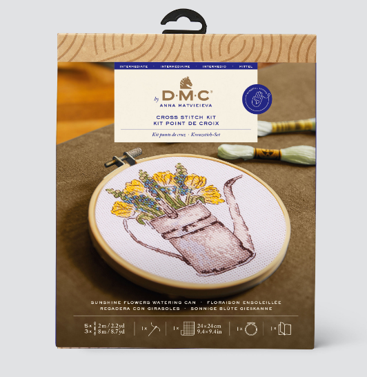 DMC Cross Stitch Kit - Sunshine Flowers Watering Can