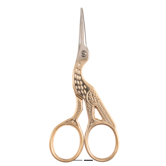 Hemline Embroidery Stork Scissors