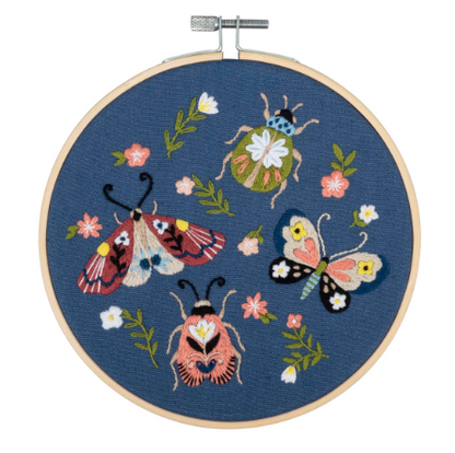 Embroidery Kit with Hoop - Mini Beasts