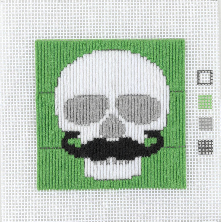Anchor 1st Long Stitch Kit - Skull With Moustache