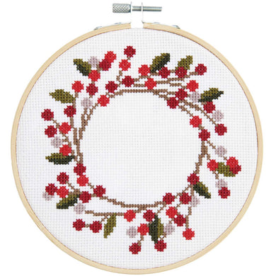 Cross Stitch Kit - Rosehip Wreath