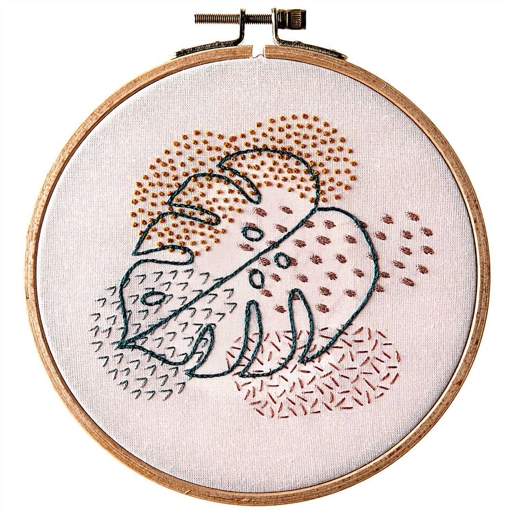 Monstera Embroidery Kit