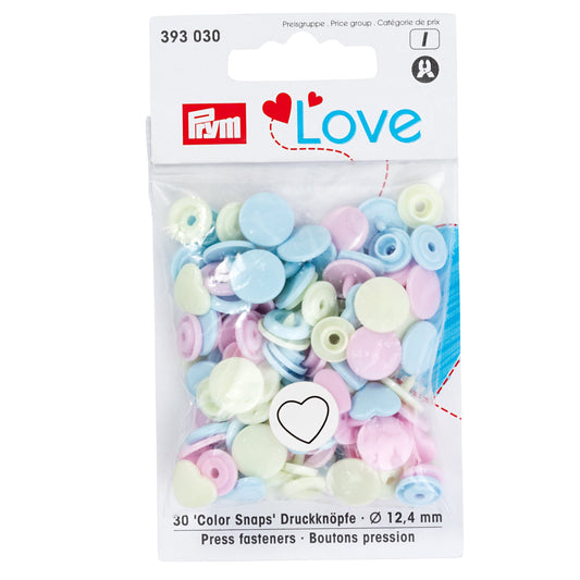 Prym Colour Snaps - Pastel Hearts