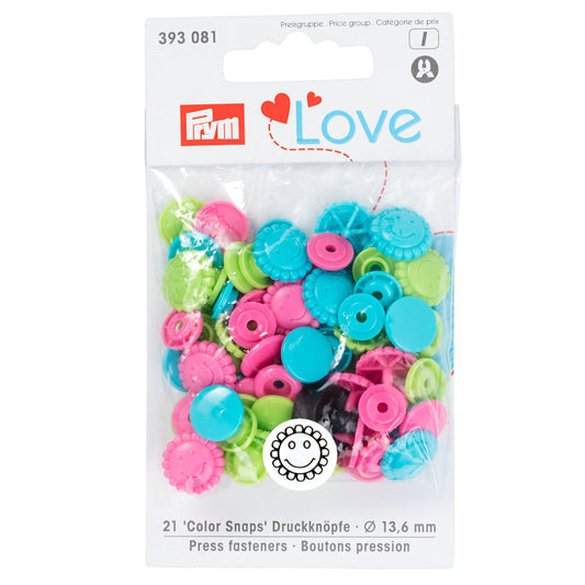 Prym Colour Snaps - Smiley Flowers Bright