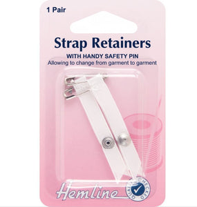 Hemline - Shoulder Strap Retainer with Safety Pin: White