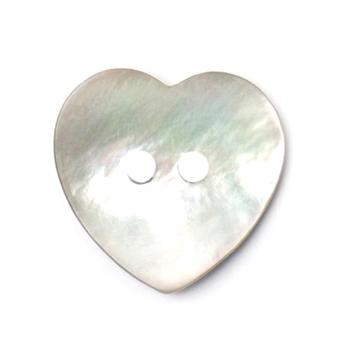 11mm White Shell Heart Shaped Button