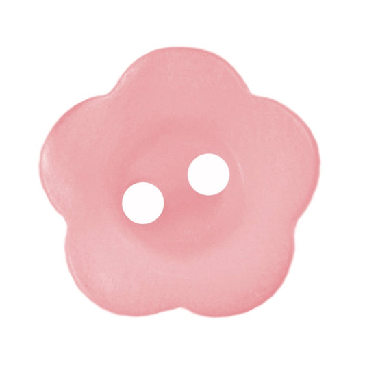 15mm Two Hole Flower Button Pink