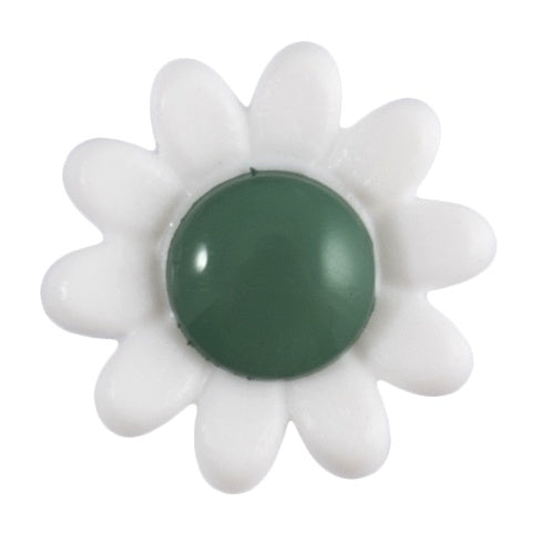 14mm Green Daisy Shanked Button