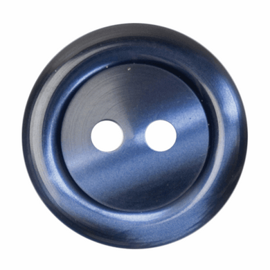 Navy Two Hole Rimmed Button - 18mm