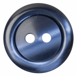 Navy Two Hole Rimmed Button - 20mm