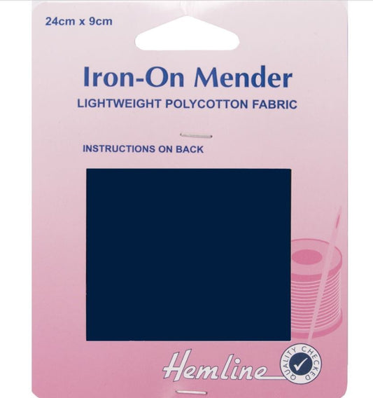 Hemline Polycotton Patch: Navy - 24 x 9cm