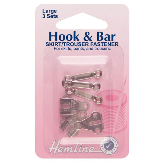 Hemline Hook and Bar: Nickel - Large