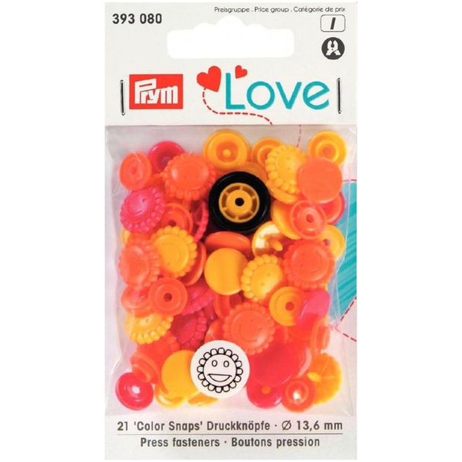 Prym Colour Snaps - Smiley Flowers Sunchine