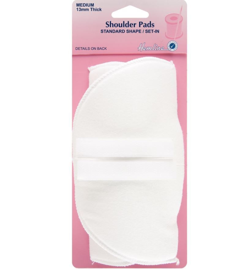 Hemline - Shoulder Pads: Standard Set-In - White, Medium