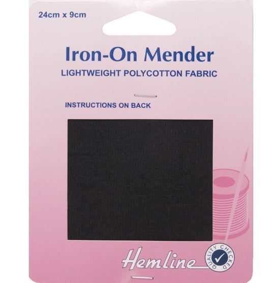 Hemline Polycotton Patch: Black - 24 x 9cm