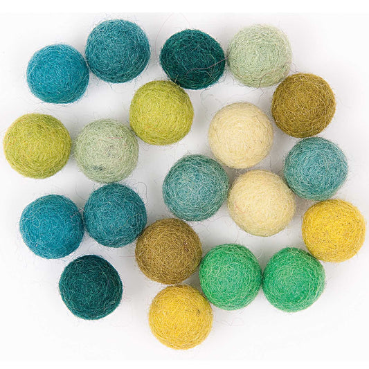 Felt Balls 15mm -Green Mix