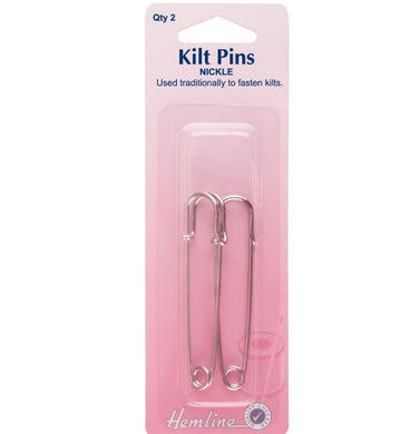 Hemline Kilt Pins: 75mm - Nickel