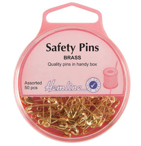Hemline - Safety Pins: Brass - 19mm/23mm - 50pcs