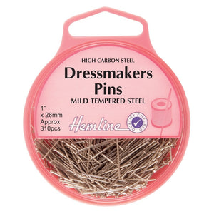 Hemline Dressmaker Pins: Nickel: 27mm, 310pcs