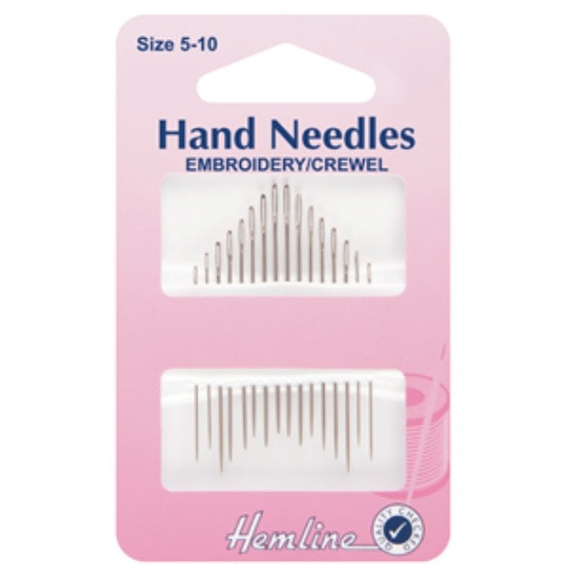 Hemline Embroidery/Crewel Needles - Size 5-10