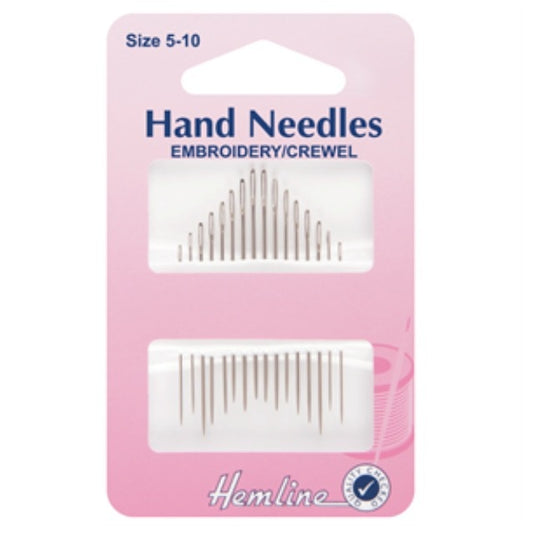 Hemline Embroidery/Crewel Needles - Size 5-10