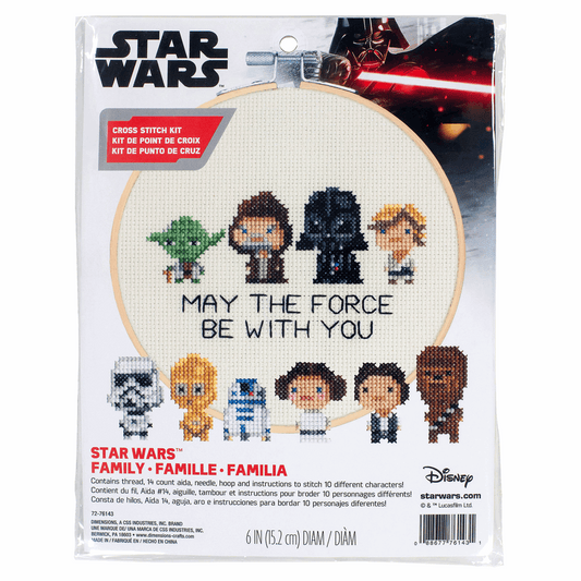 Star Wars Family Counted Cross Stitch Kit with Hoop