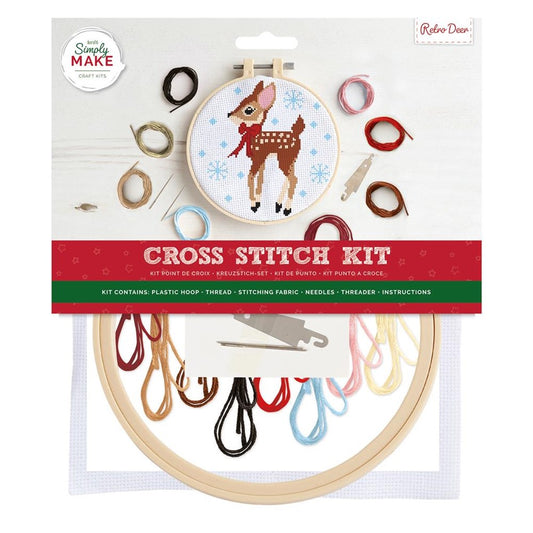 Simply Make - Retro Deer Cross Stitch Kit